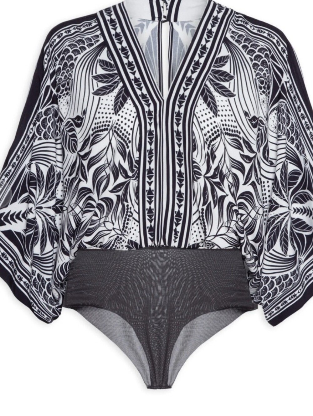 Farm Rio Body Manga Quadrada Foz Bodysuit Size Medium